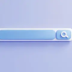 Minimalistyczny pasek wyszukiwania z zaokrąglonymi rogami CSS. Ikona lupy sugeruje wyszukiwanie.