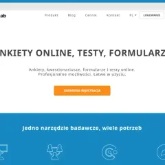 Strona SurveyLab oferuje narzędzia do tworzenia ankiet online. Umożliwia analizę ankiety i tworzenie formularzy.
