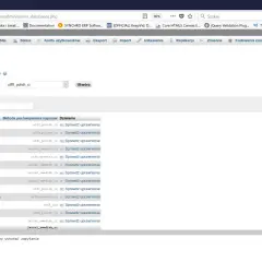 Widok phpMyAdmin z listą baz danych. Widać kolumny "Baza danych", "Metoda porównywania napisów" i "Działanie". Wpisano "studia" i wybrano "utf8_polish_ci", co sugeruje normalizacja danych.
