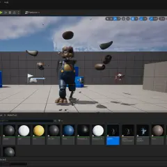 W edytorze Unreal Engine, widzimy postać z gry FNaF w stanie rozkładu, unoszącą się w przestrzeni roboczej. To pokazuje, co to jest Unreal Engine – potężne narzędzie do tworzenia gier.