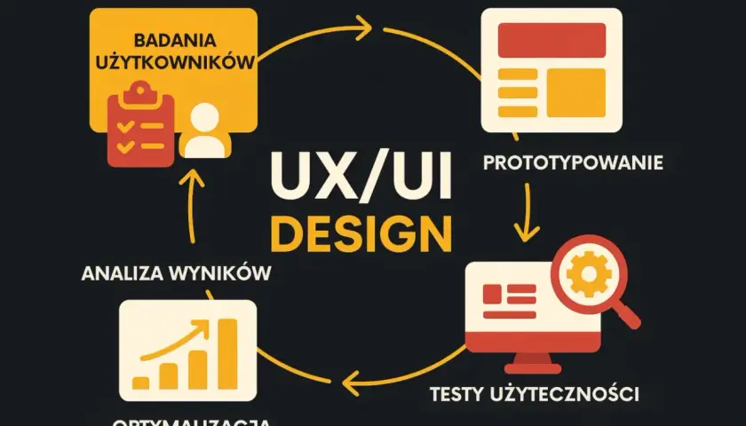 Cykl UX/UI Design: badania użytkowników, prototypowanie, testy użyteczności, optymalizacja. Kluczowe dla każdego ux researcher.