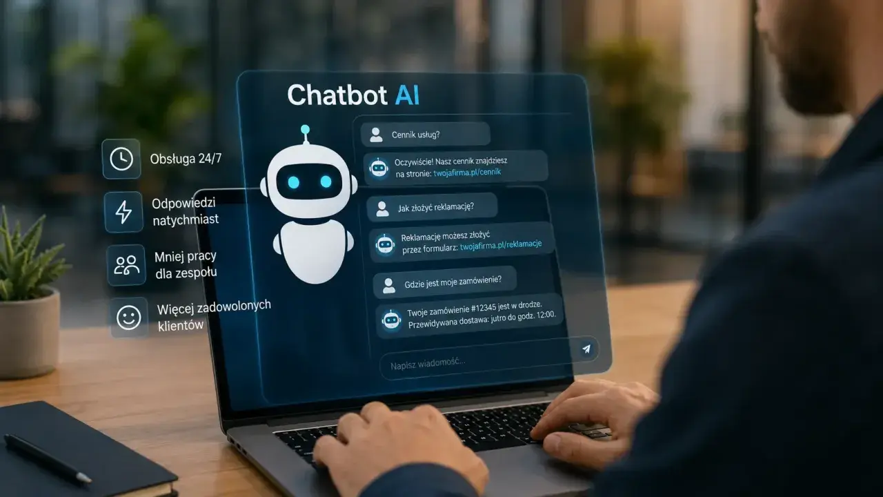 Interaktywna ai aplikacja chatbot pomaga w obsłudze klienta, odpowiada na pytania i usprawnia pracę zespołu.