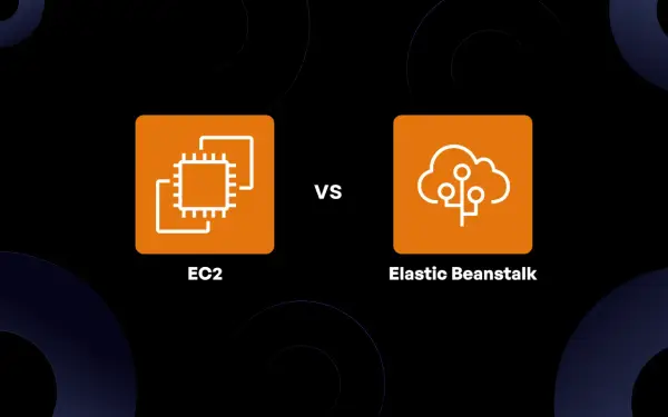 Porównanie EC2 i Elastic Beanstalk. Ikony symbolizują procesory i chmurę.